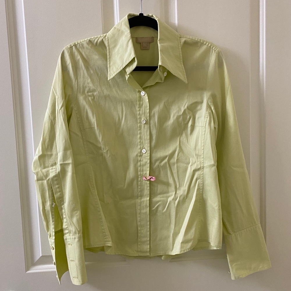 Magaschoni Mint Button Down Shirt - image 1